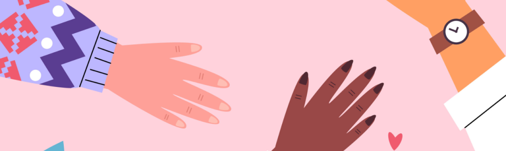 illustration of three hands in different angles