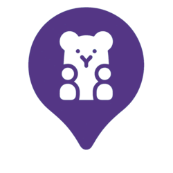 bear pin purple